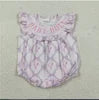 Infant Girls Short SLeeve Onesies SR3292 Baby Doll Flowers Bows Print Baby Girls Summer Romper
