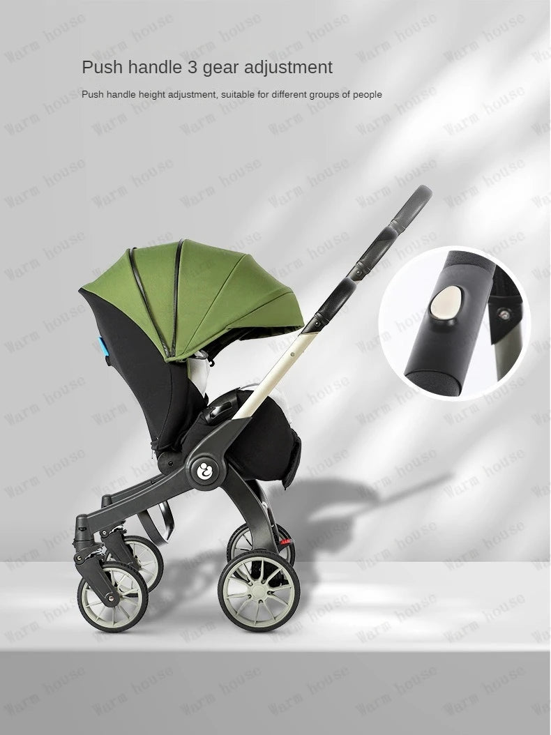 4-in-1 baby two-way stroller Multifunctional newborn baby stroller 3in1 Foldable Basket type seat