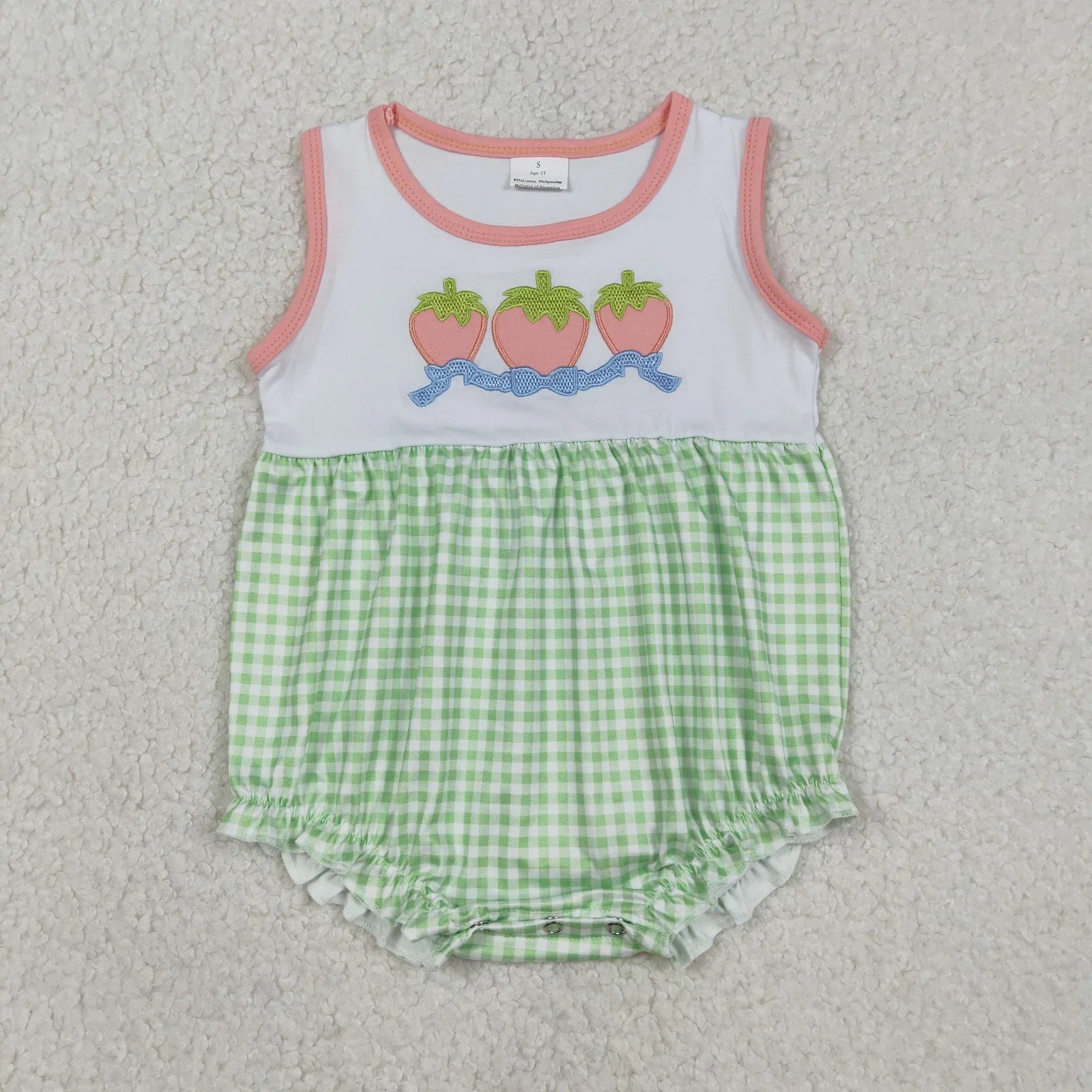 Wholesale Newborn Embroidery Bows Bubble Romper Toddler Kids Sleeveless Floral Clothes Baby Girl Children Summer Clothing
