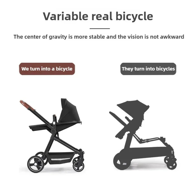 A Foldable, Multifunctional Stroller That Can Be Carried on An Airplane. It Can Be Disassembled Into A Lightweight Baby Bike.