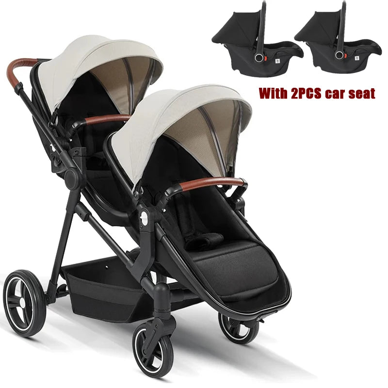 3in1 Twins baby stroller with car seat Lightweight small folded carry on baby carriage multifunctional baby strollers