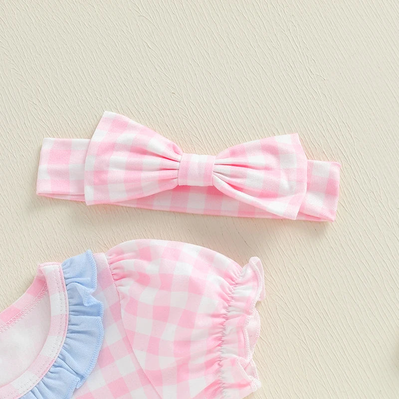 Floral Baby Romper Set w/ Headband