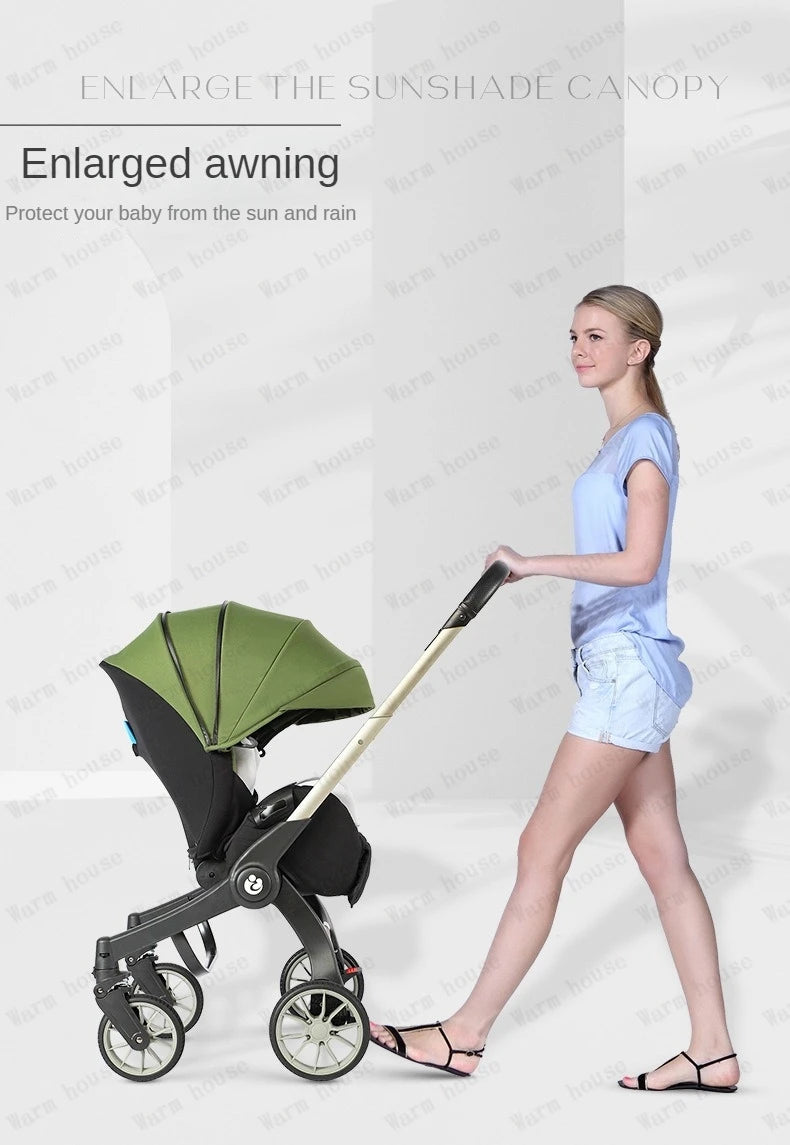 4-in-1 baby two-way stroller Multifunctional newborn baby stroller 3in1 Foldable Basket type seat