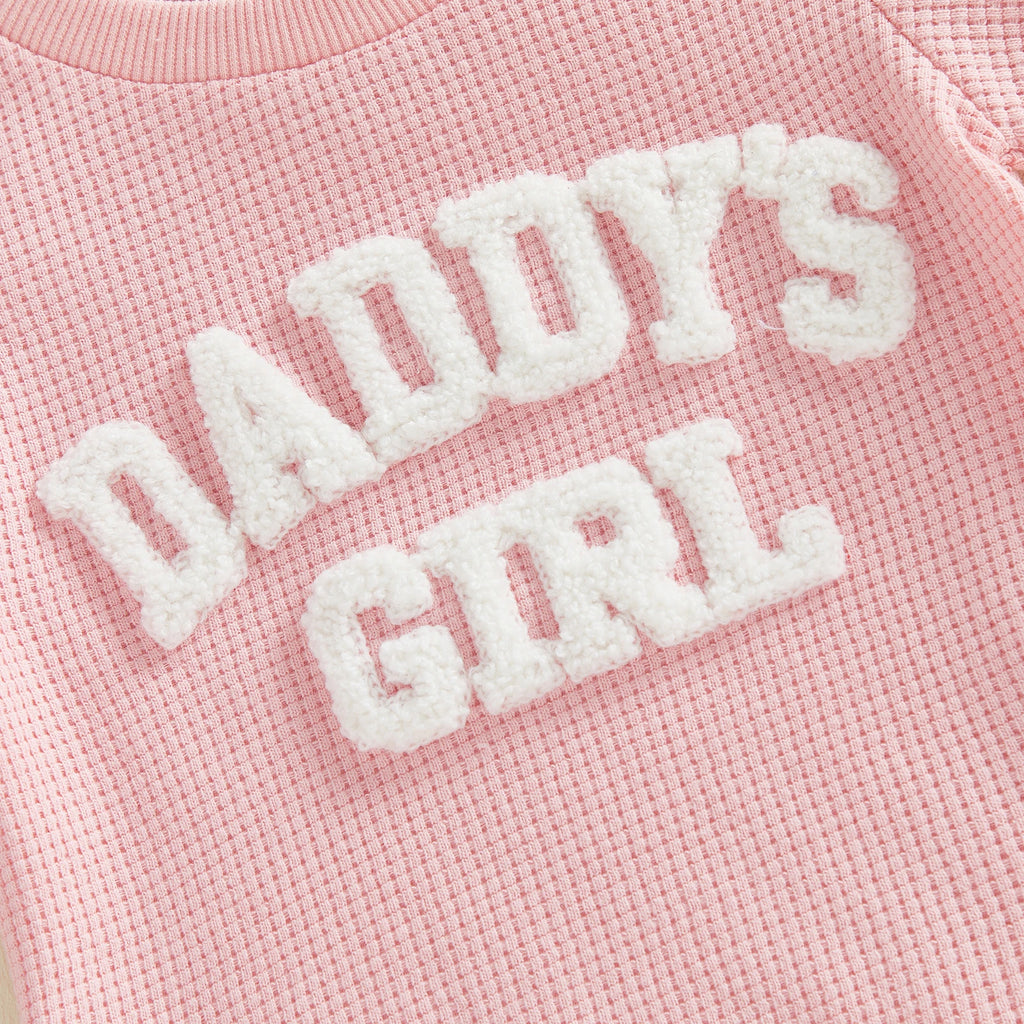 Baby Girls 2 Piece Outfits Fashionable Letter Embroidery Short Sleeve Round Neck Romper and Elastic Waist Shorts Set0-9M