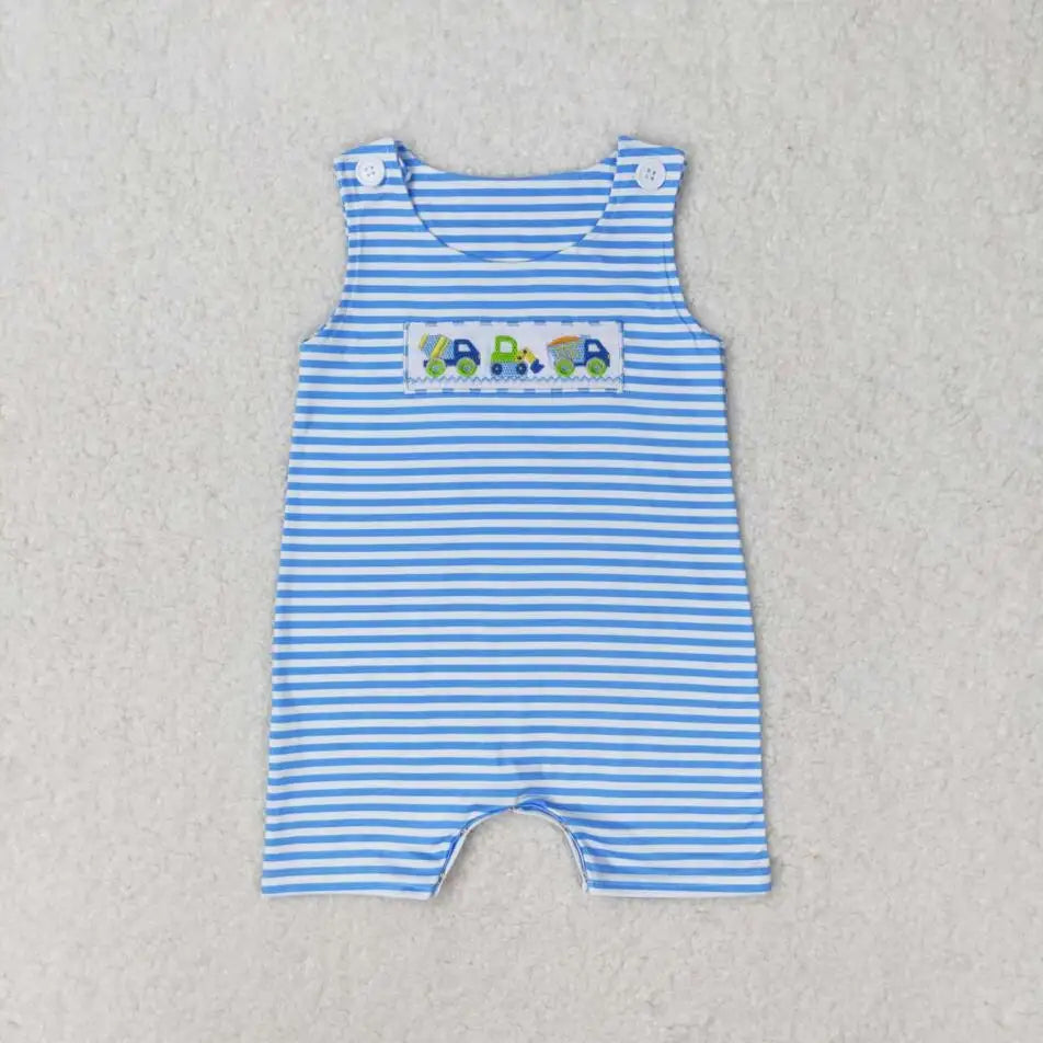 Hot sale Sleeveless ducks button Bubble romper boutique clothing Baby Boys Plaid Ducks Rompers Toddler
