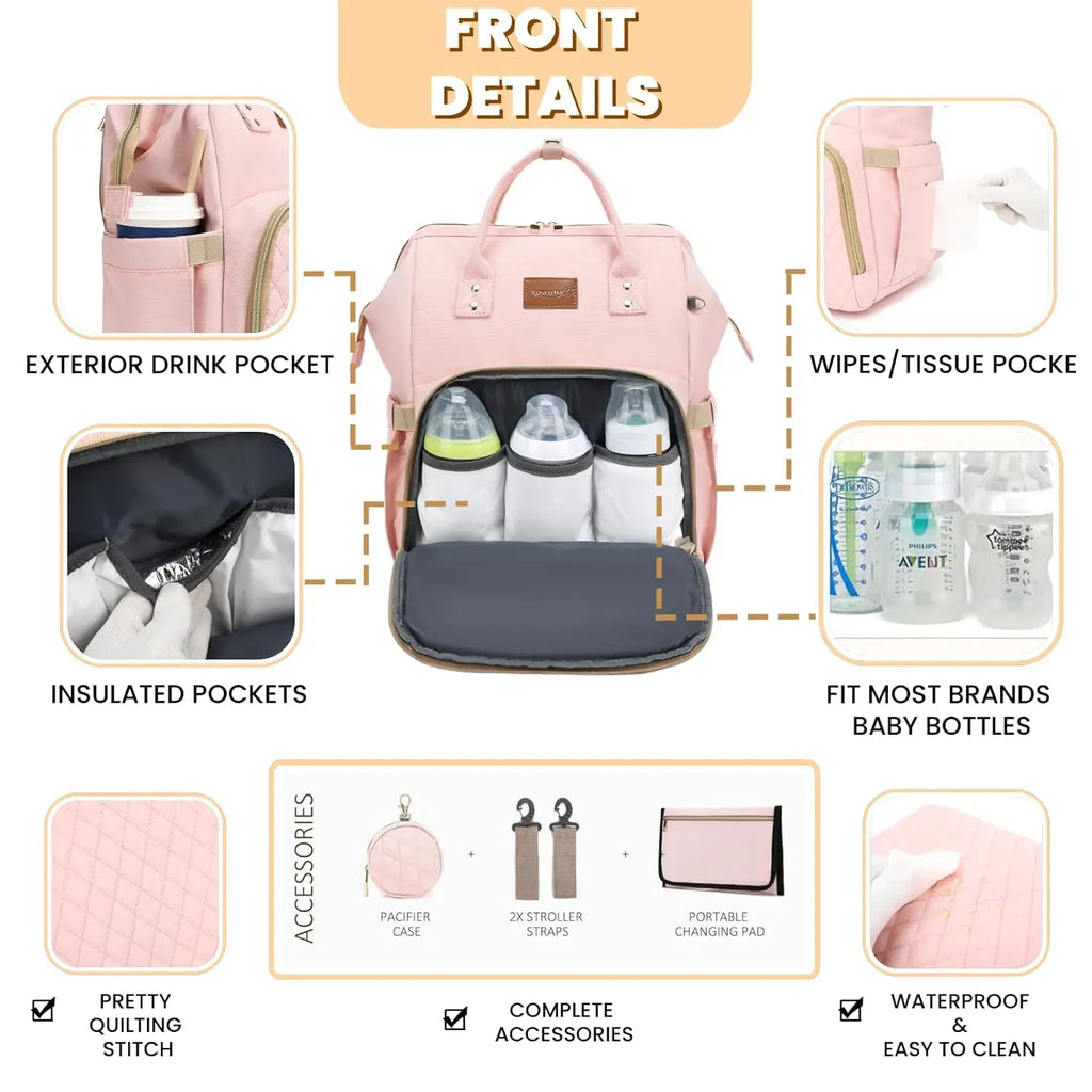Pink Diaper Backpack (35L)