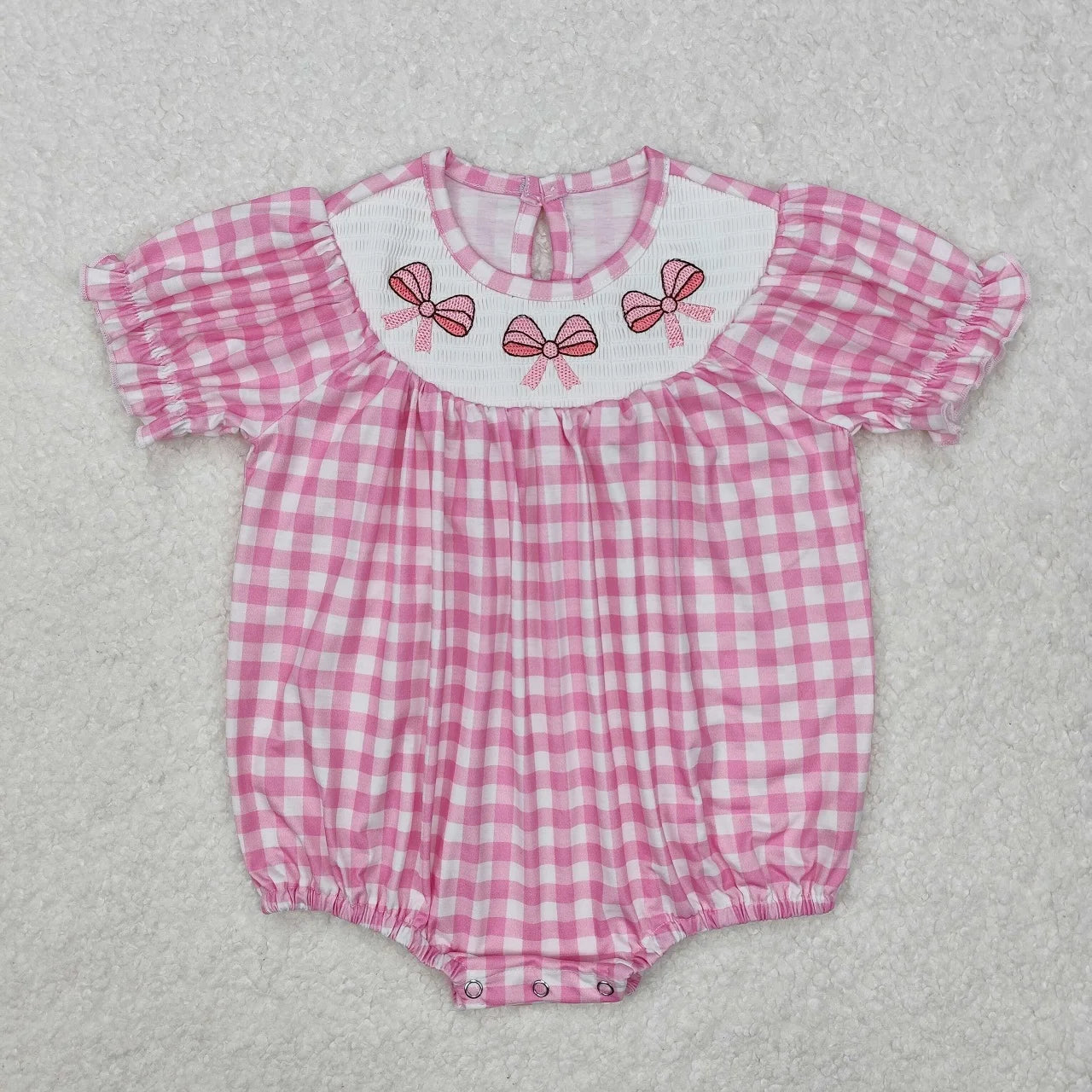 Wholesale Newborn Embroidery Bows Bubble Romper Toddler Kids Sleeveless Floral Clothes Baby Girl Children Summer Clothing