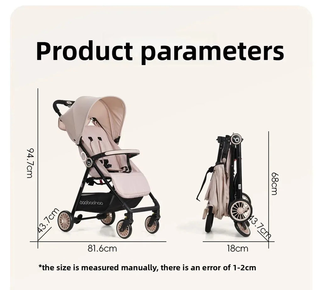 A5 High View Baby Stroller Lightweight Foldable Baby Stroller Can Sit or Lie Portable Pocket Baby Stroller