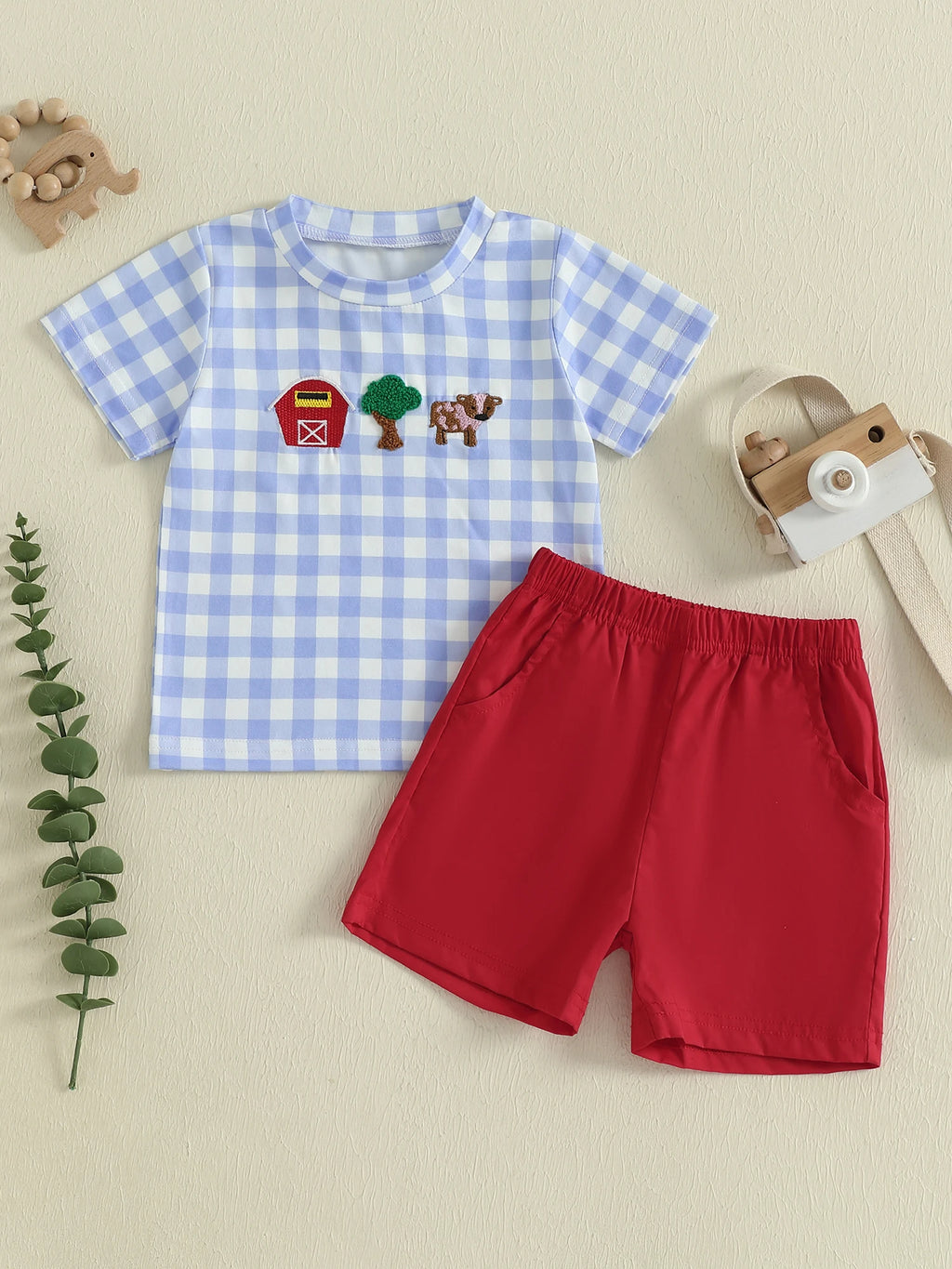 Farm Animal Baby Outfit Set