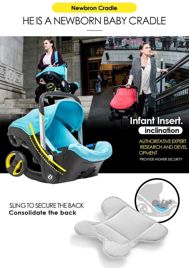 Baby Stroller 4 in 1 With Car Seat Baby Bassinet High Landscope Folding Baby Carriage Prams For Newborns Cart 3 in 1