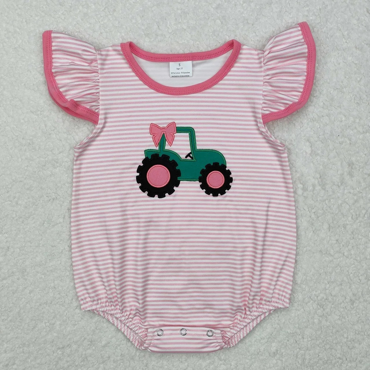 Wholesale Newborn Embroidery Bows Bubble Romper Toddler Kids Sleeveless Floral Clothes Baby Girl Children Summer Clothing