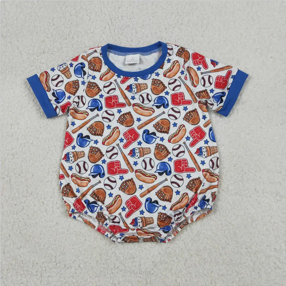 Hot sale Sleeveless ducks button Bubble romper boutique clothing Baby Boys Plaid Ducks Rompers Toddler