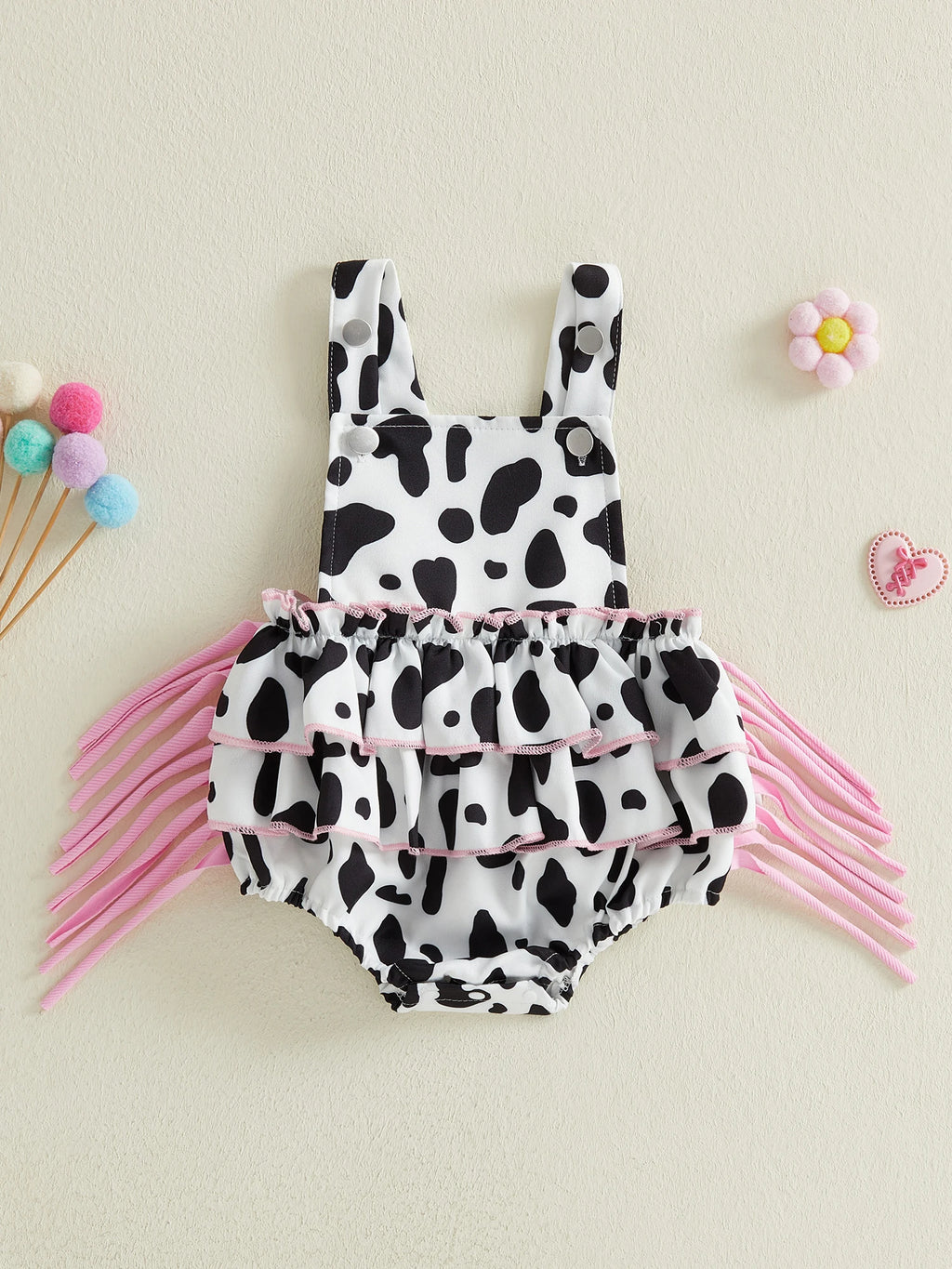 Denim Bear Baby Romper