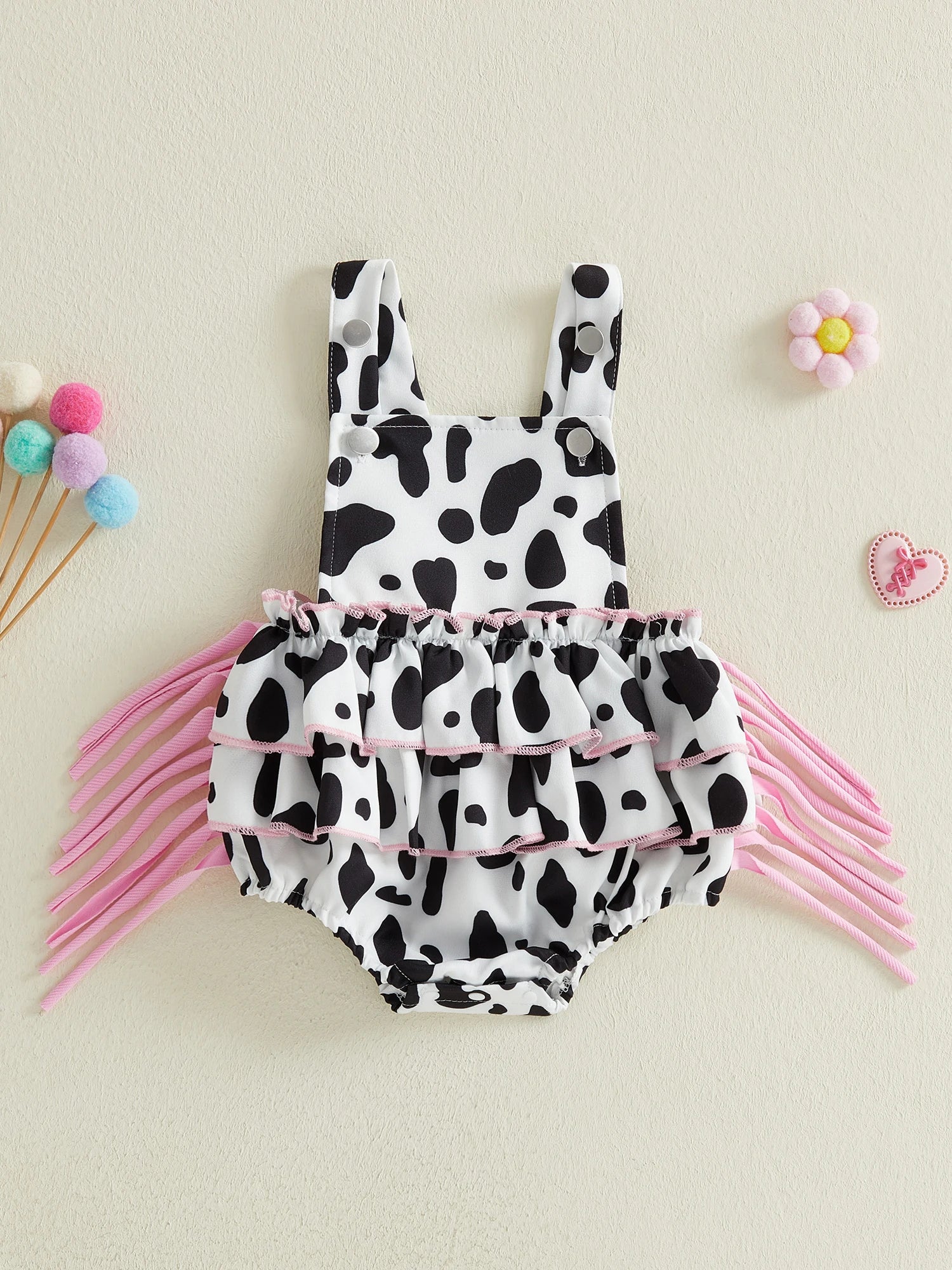 Denim Bear Baby Romper