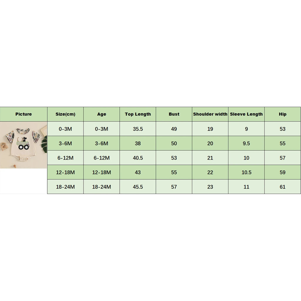 Baby Boys Girls Romper Short Sleeve Crew Neck Dog Truck Embroidery Bodysuit Newborn Playsuit