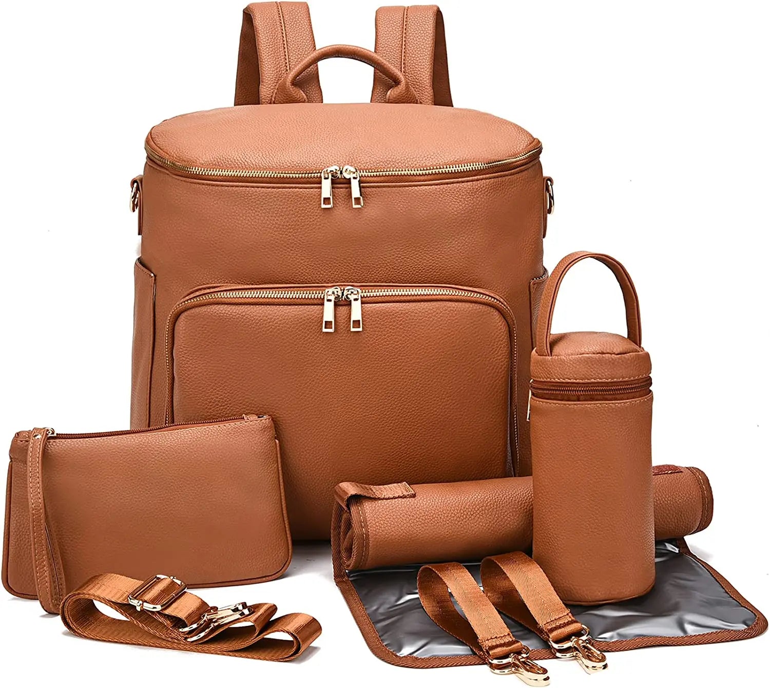 Leather Diaper Backpack