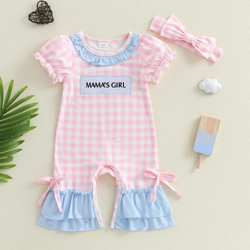 Floral Baby Romper Set w/ Headband