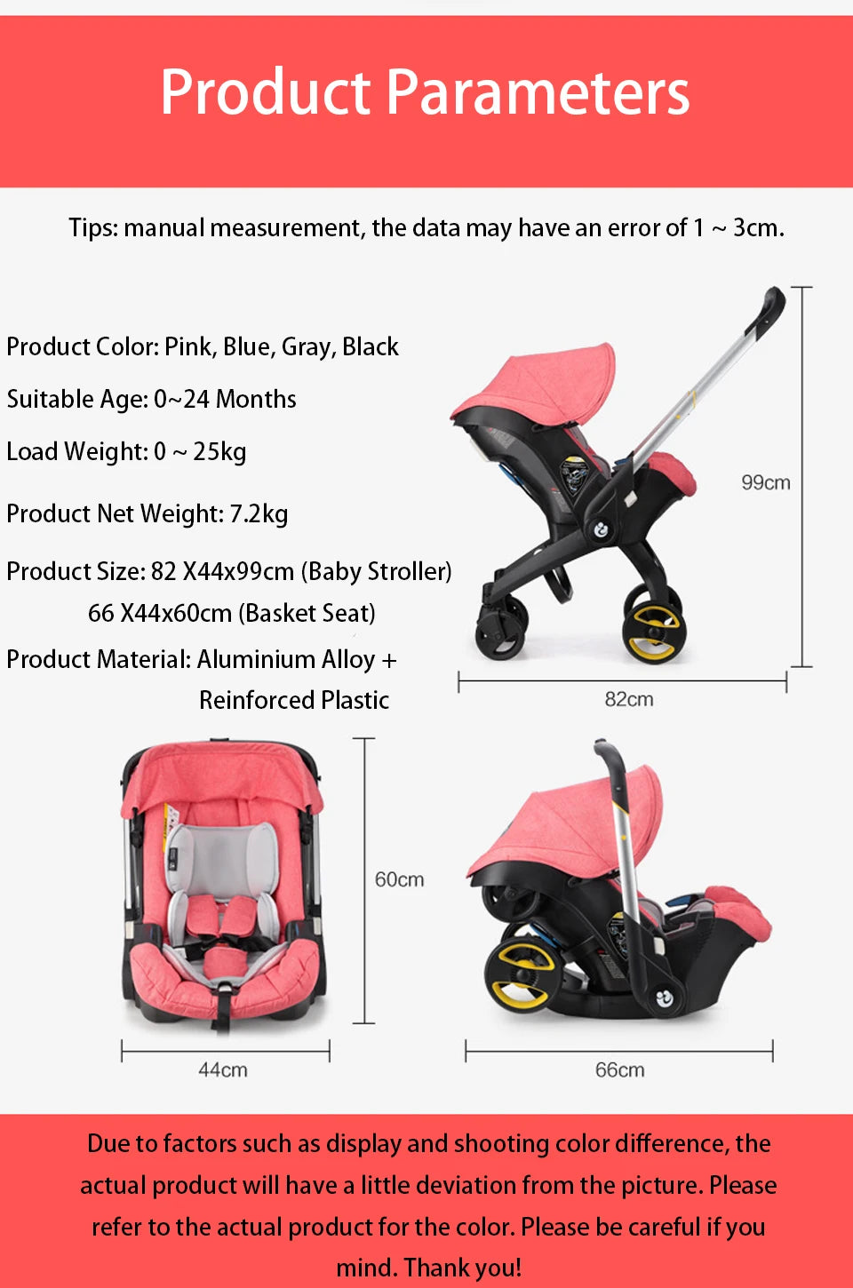 Baby Stroller 4 in 1 With Car Seat Baby Bassinet High Landscope Folding Baby Carriage Prams For Newborns Cart 3 in 1