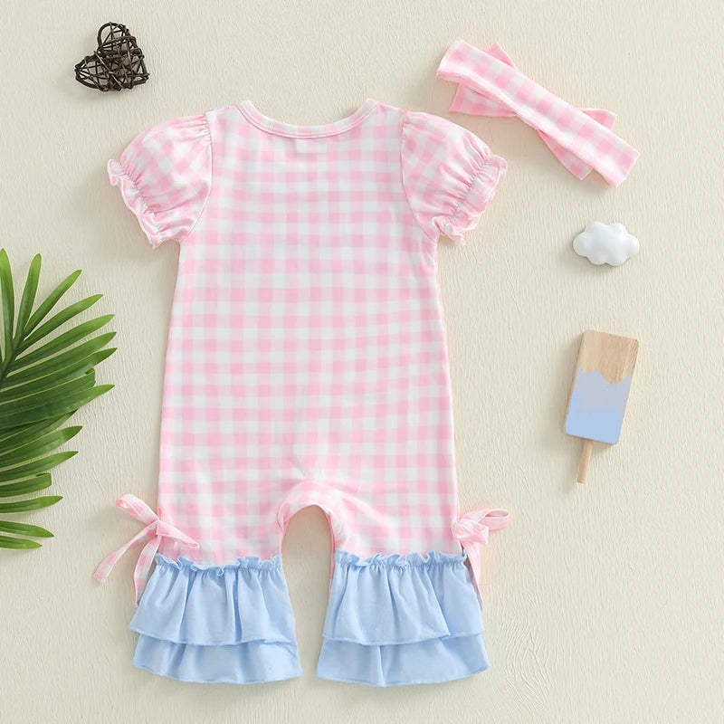 Floral Baby Romper Set w/ Headband