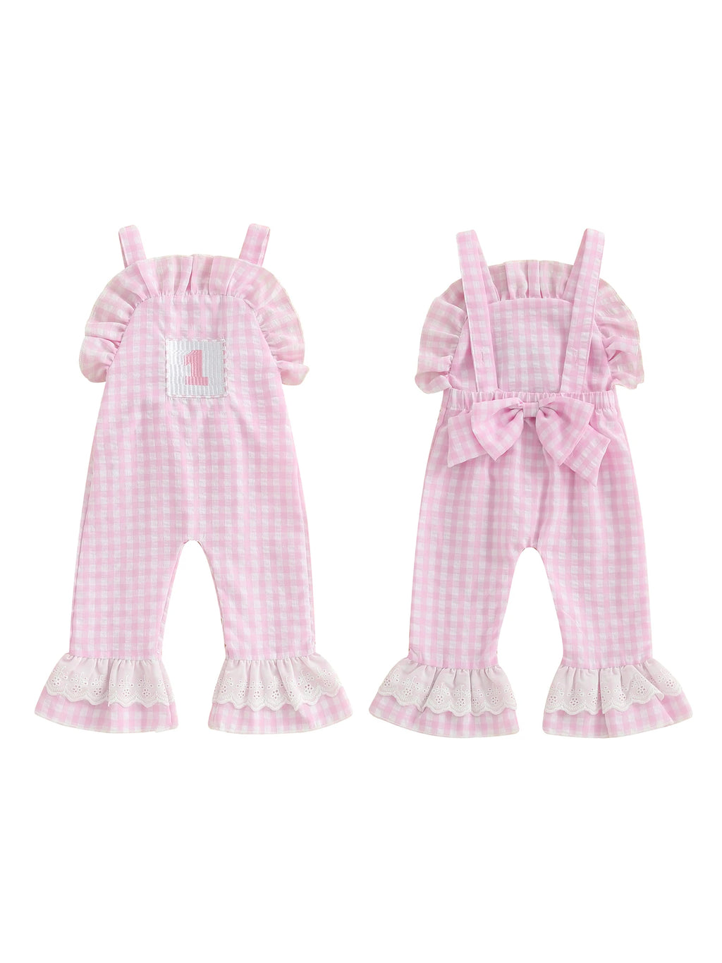 Baby Girl Rompers Sleeveless Letter Embroidery Plaid Jumpsuit Suspender Pants Summer Outfit