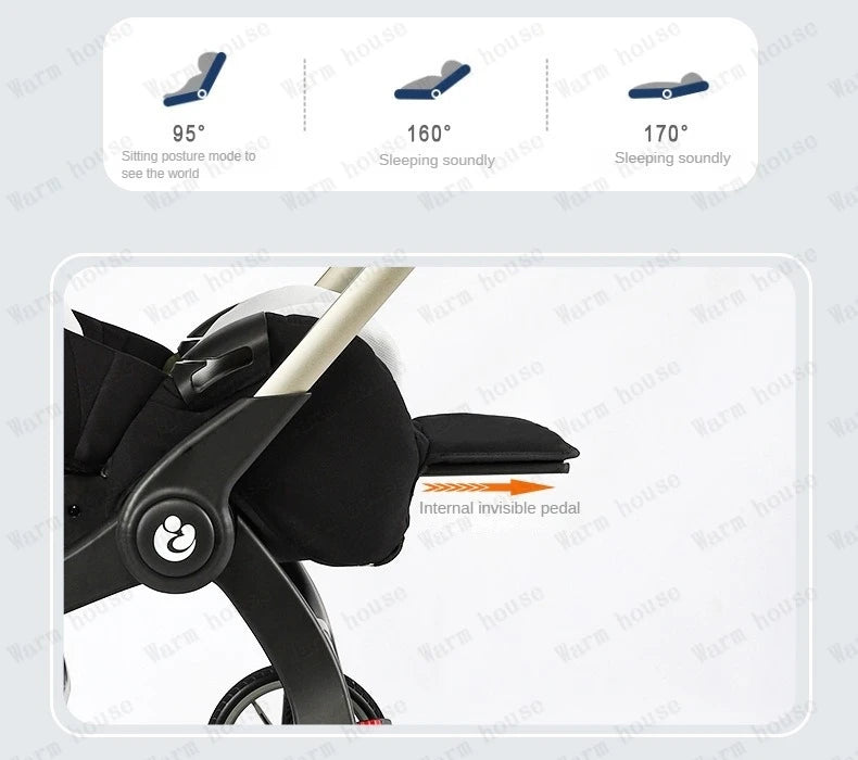4-in-1 baby two-way stroller Multifunctional newborn baby stroller 3in1 Foldable Basket type seat