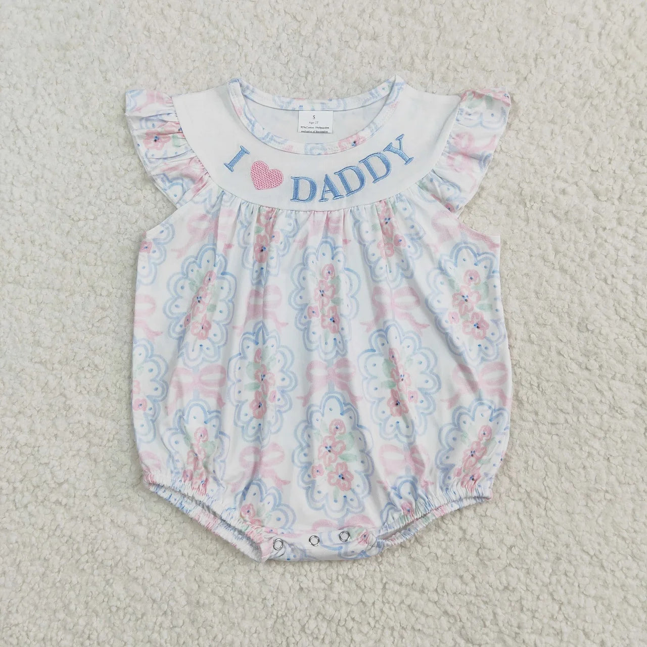 Wholesale Newborn Embroidery Bows Bubble Romper Toddler Kids Sleeveless Floral Clothes Baby Girl Children Summer Clothing