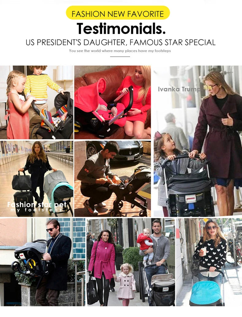 Baby Stroller 4 in 1 With Car Seat Baby Bassinet High Landscope Folding Baby Carriage Prams For Newborns Cart 3 in 1