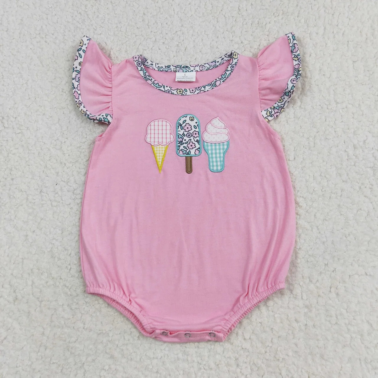 Wholesale Newborn Embroidery Bows Bubble Romper Toddler Kids Sleeveless Floral Clothes Baby Girl Children Summer Clothing