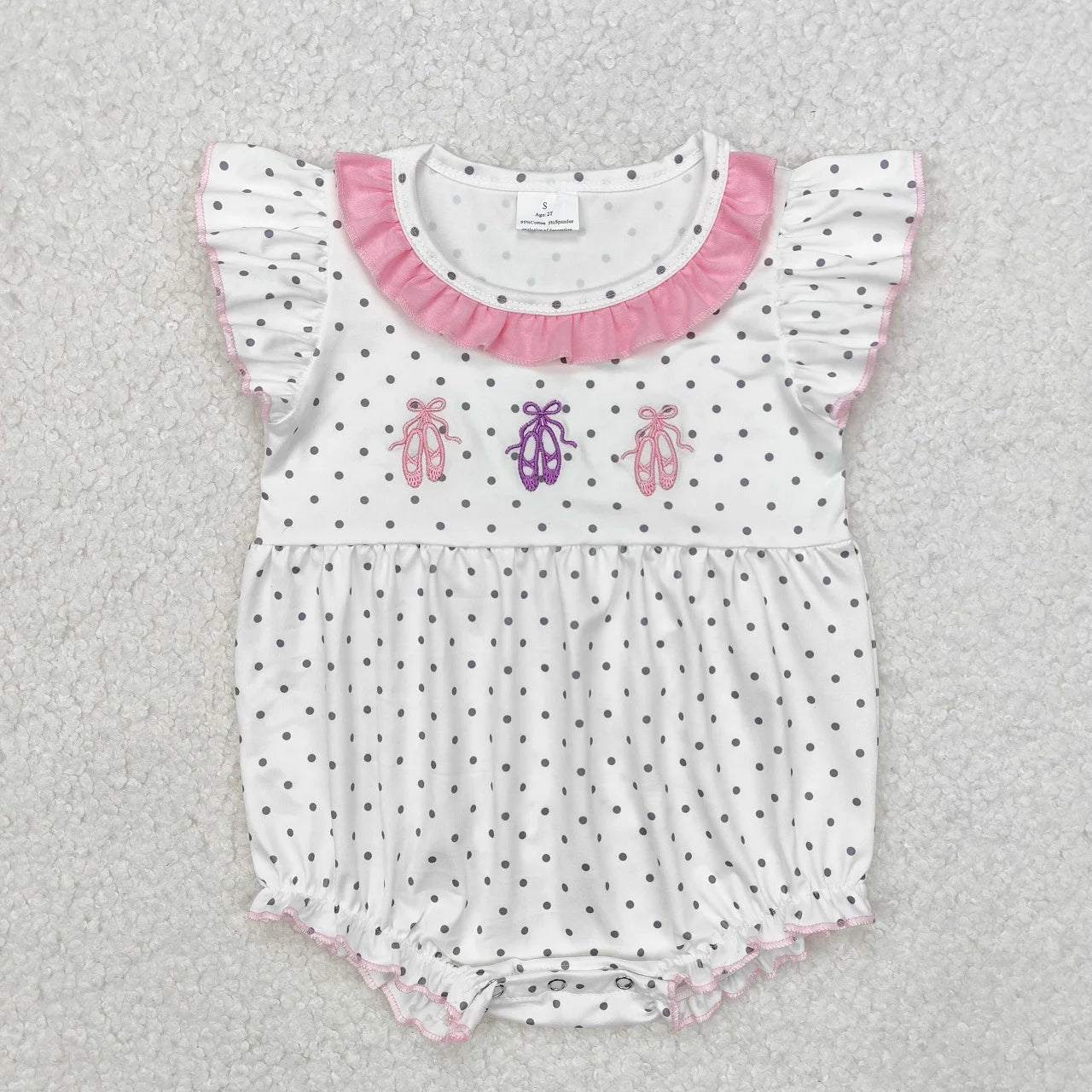 Wholesale Newborn Embroidery Bows Bubble Romper Toddler Kids Sleeveless Floral Clothes Baby Girl Children Summer Clothing