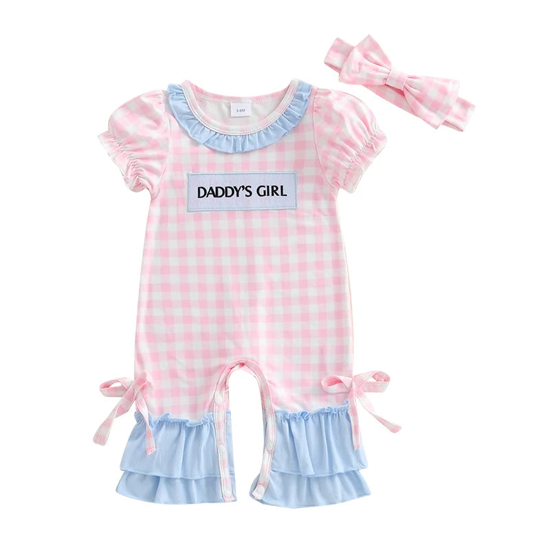 Floral Baby Romper Set w/ Headband