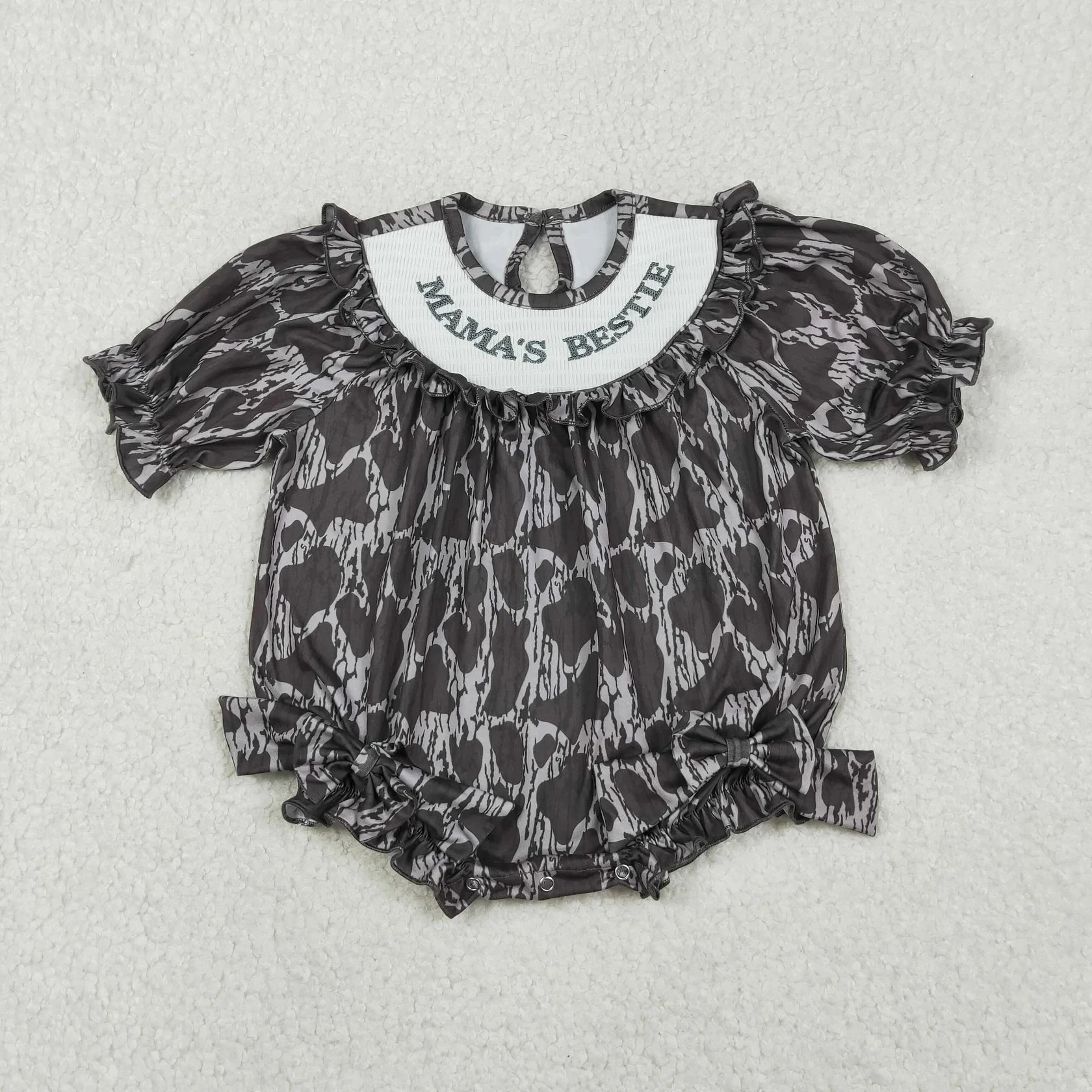 Wholesale Newborn Embroidery Bows Bubble Romper Toddler Kids Sleeveless Floral Clothes Baby Girl Children Summer Clothing