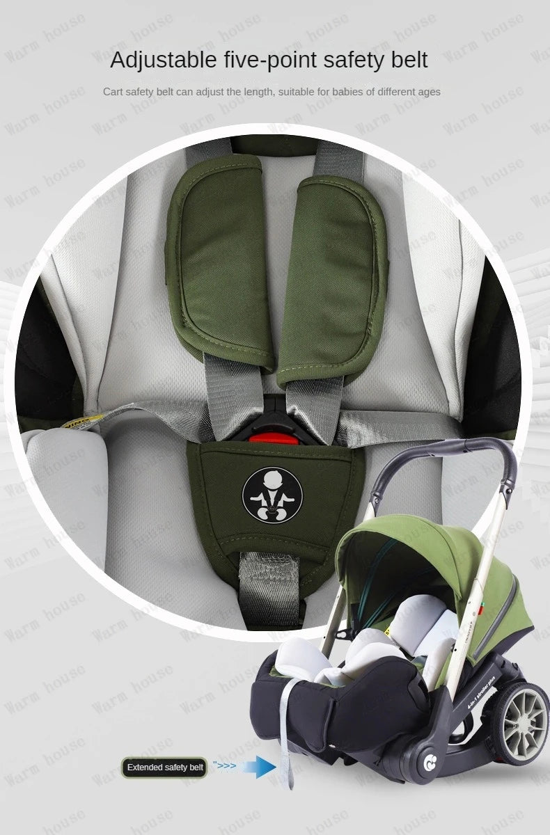 4-in-1 baby two-way stroller Multifunctional newborn baby stroller 3in1 Foldable Basket type seat