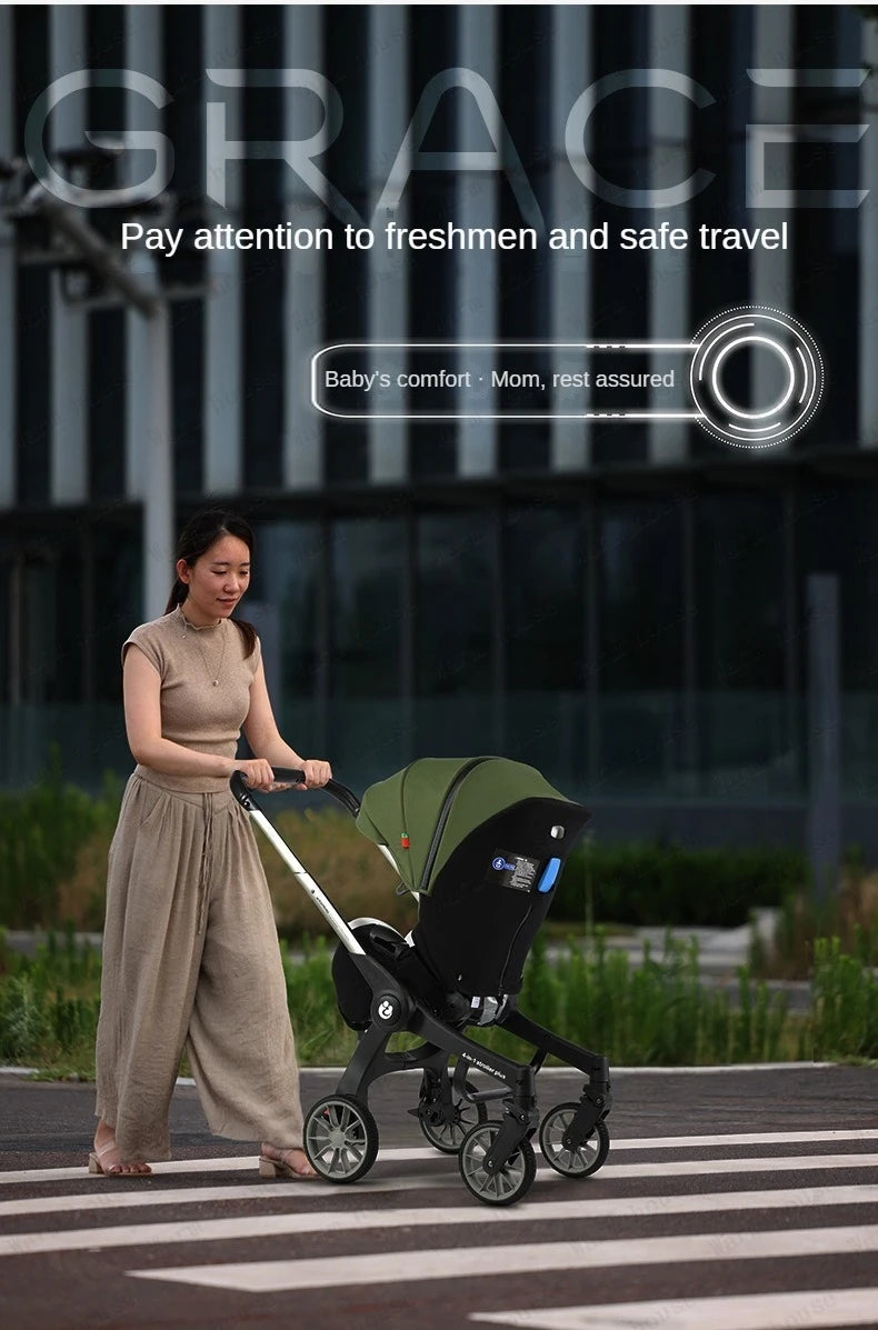 4-in-1 baby two-way stroller Multifunctional newborn baby stroller 3in1 Foldable Basket type seat