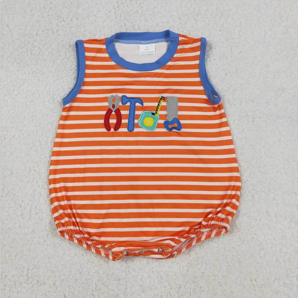 Hot sale Sleeveless ducks button Bubble romper boutique clothing Baby Boys Plaid Ducks Rompers Toddler