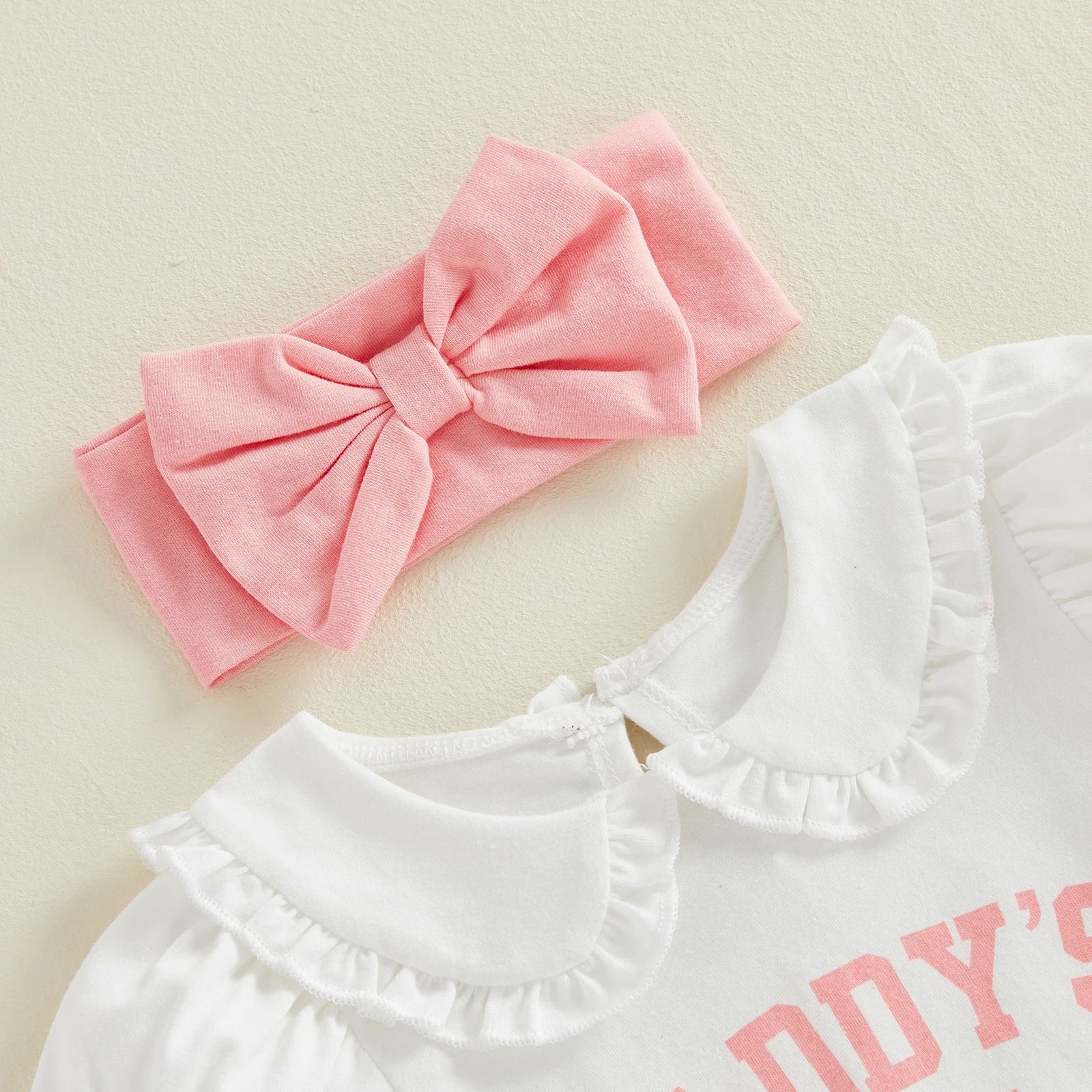 Baby Girls Cute Outfits Short Sleeve Doll Collar Romper Tutu Skirt Headband Socks Infant 4 Piece Sets 2026 Summer