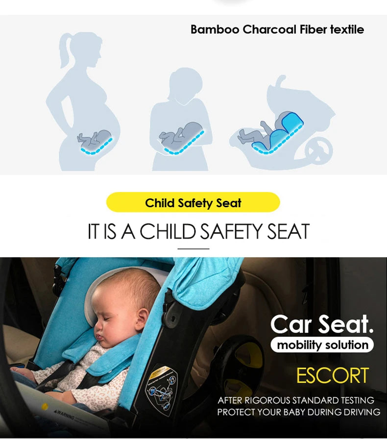 Baby Stroller 4 in 1 With Car Seat Baby Bassinet High Landscope Folding Baby Carriage Prams For Newborns Cart 3 in 1