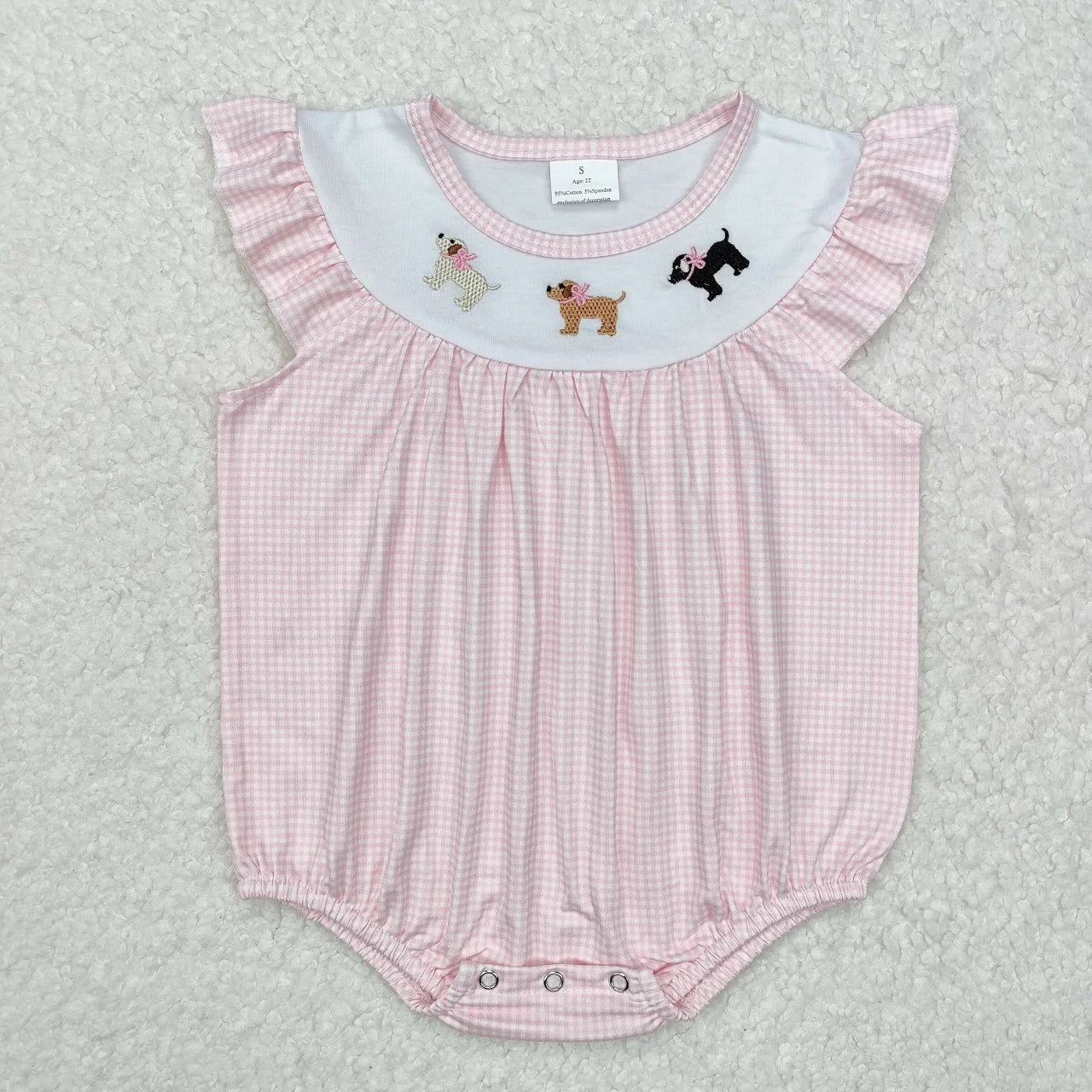 Wholesale Newborn Embroidery Bows Bubble Romper Toddler Kids Sleeveless Floral Clothes Baby Girl Children Summer Clothing