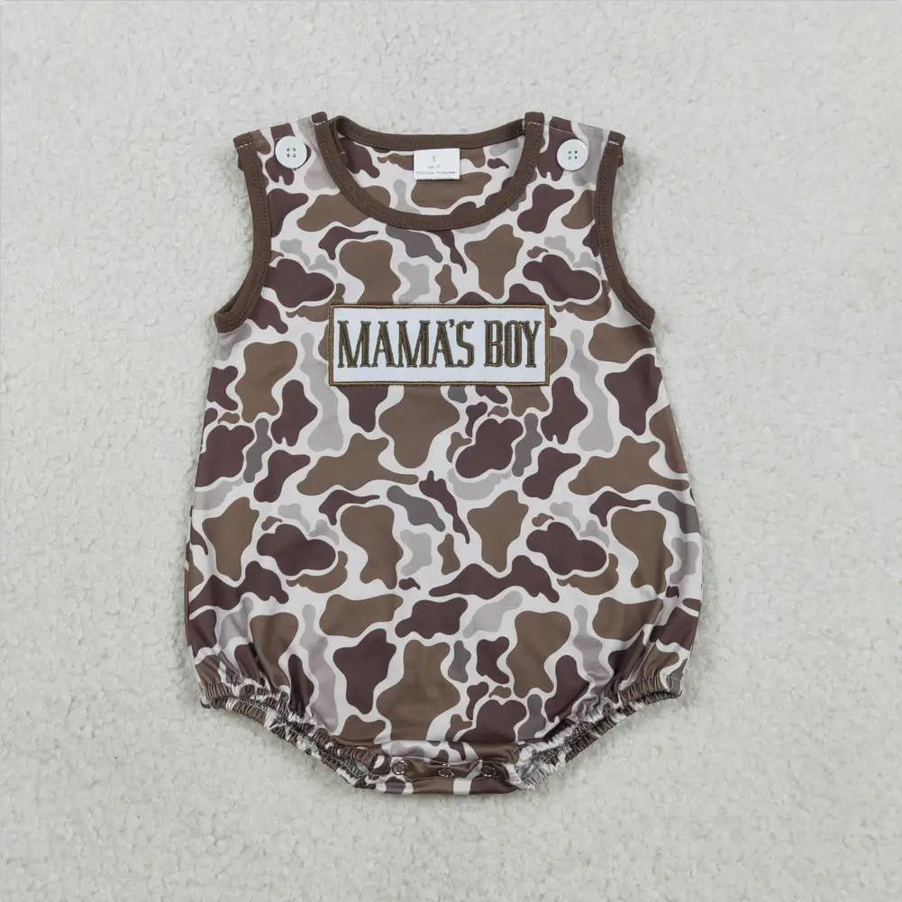 Hot sale Sleeveless ducks button Bubble romper boutique clothing Baby Boys Plaid Ducks Rompers Toddler