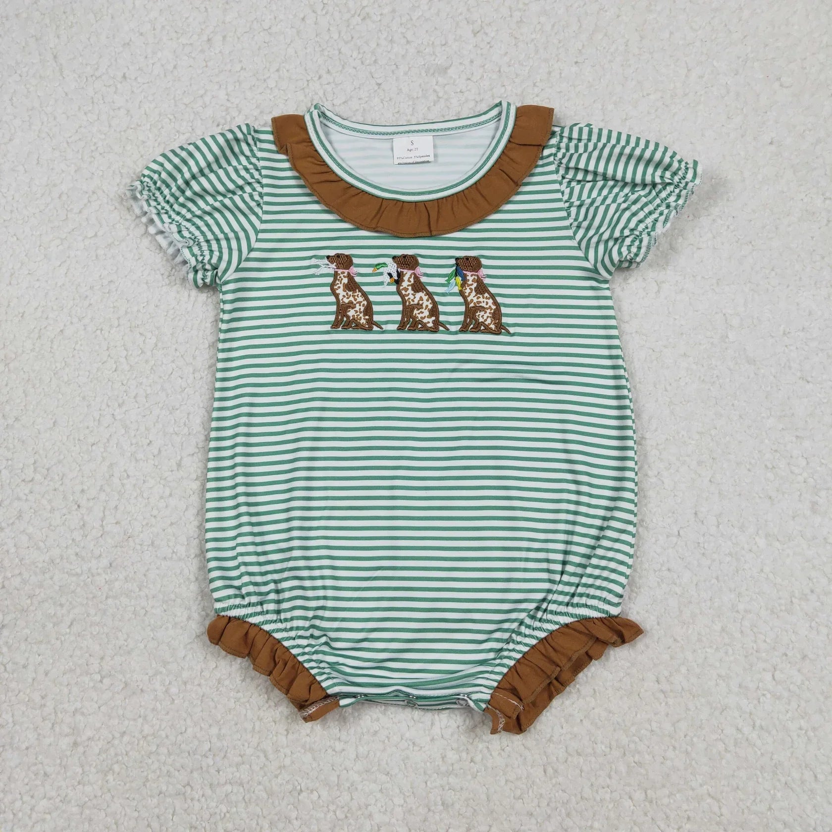 Wholesale Newborn Embroidery Bows Bubble Romper Toddler Kids Sleeveless Floral Clothes Baby Girl Children Summer Clothing