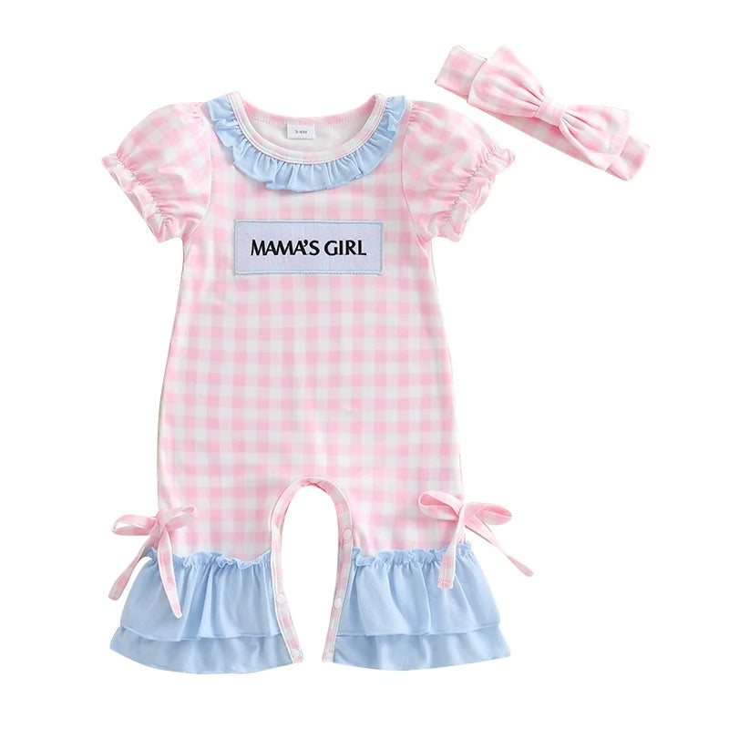 Floral Baby Romper Set w/ Headband