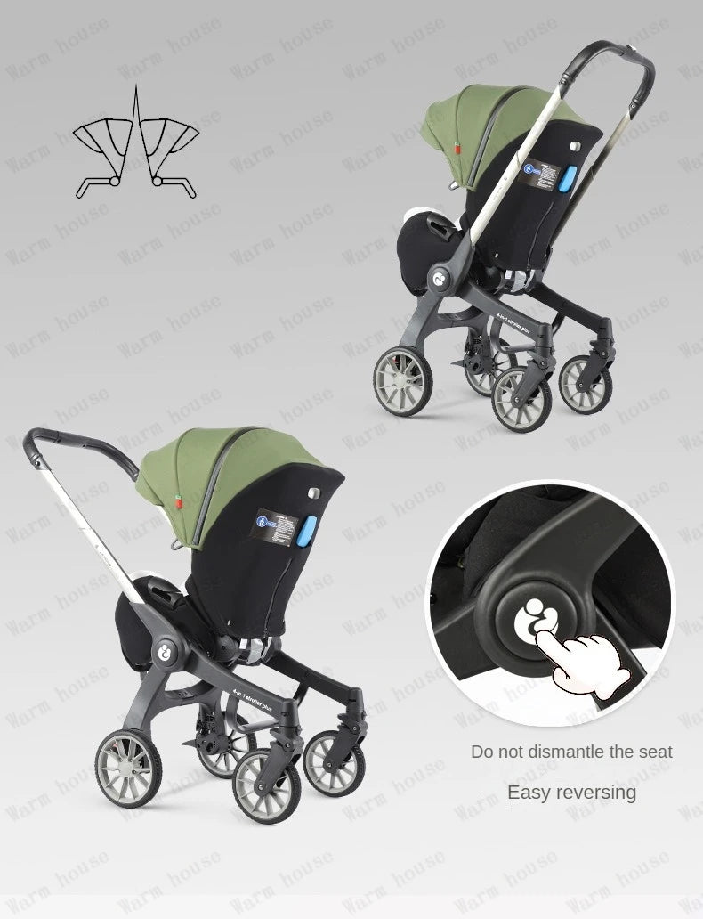 4-in-1 baby two-way stroller Multifunctional newborn baby stroller 3in1 Foldable Basket type seat