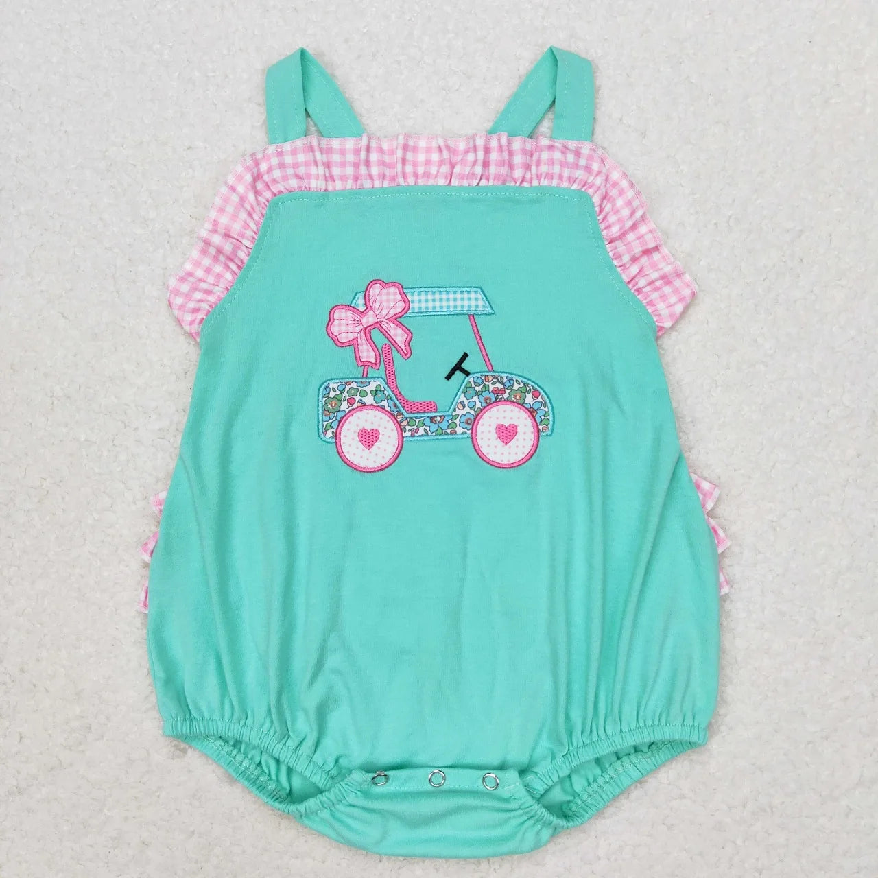 Wholesale Newborn Embroidery Bows Bubble Romper Toddler Kids Sleeveless Floral Clothes Baby Girl Children Summer Clothing