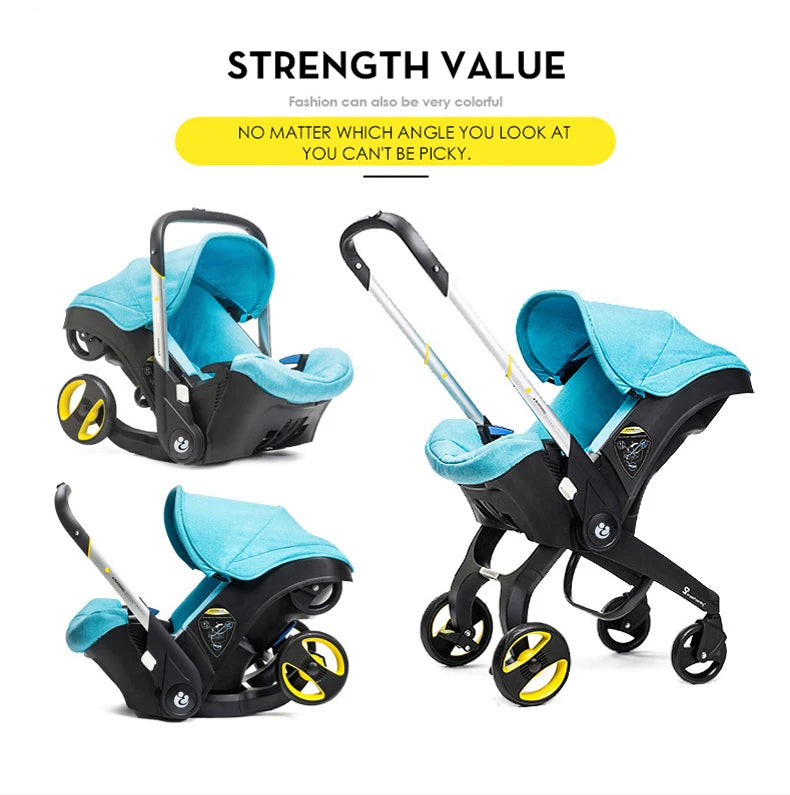 Baby Stroller 4 in 1 With Car Seat Baby Bassinet High Landscope Folding Baby Carriage Prams For Newborns Cart 3 in 1